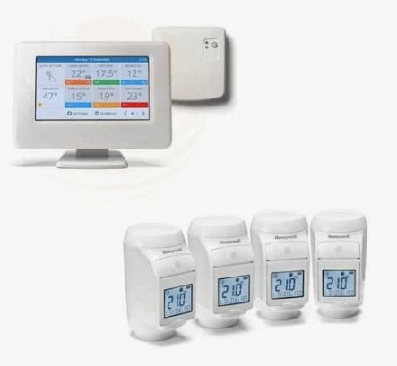 Honeywell Home Evohome controller with radiator heads